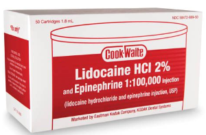 Anesthetic Lidocaine HCI 2% With Epinephrine 1:100000 RED 50/Box