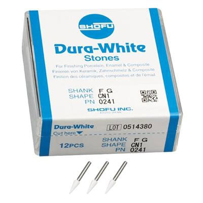 Dura White Stone, FG, Pointed Cone, CN1, 12/pk