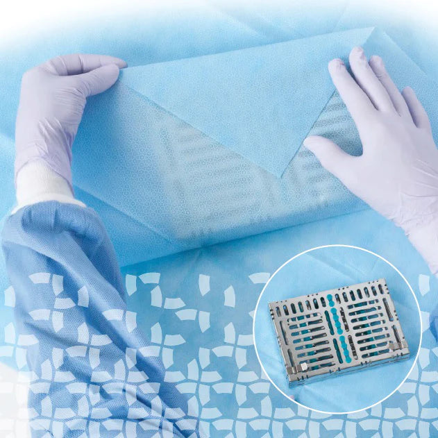 Halyard H100 , SMMS Sequential Sterilization Wrap Sheets Autoclave 100/Pk
