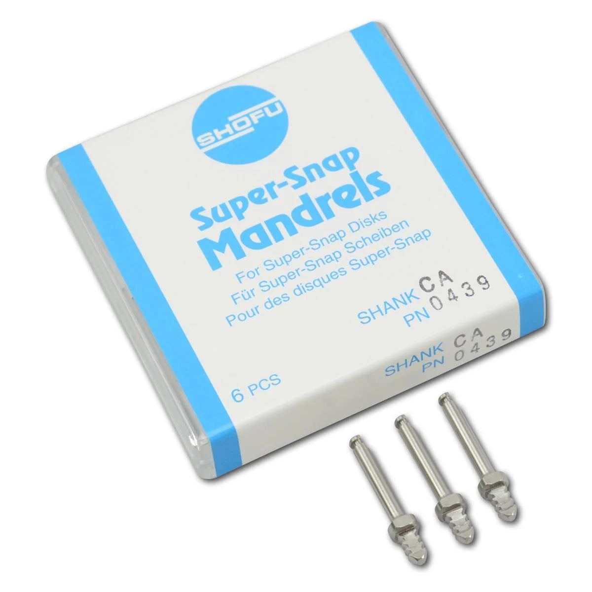 Shofu, Super-Snap, CA. Disks Mandrel, Metal 6/Box #0439