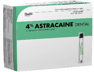 Astra Astracaine HCI 4% Articaine W/Epinephrine 1:200m Green 100/Box