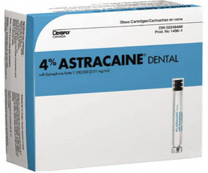 Astra Astracaine HCI 4% Articaine W/Epinephrine 1:200m Green 100/Box