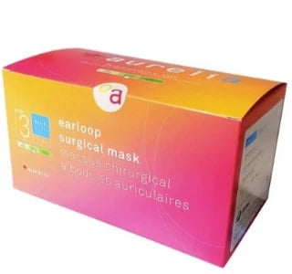 Aurelia® Disposable Earloop Surgical Face Masks, ASTM 3 50/pk